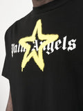 Palm Angels Star Sprayed Monogram T-Shirt 'Black/Yellow'