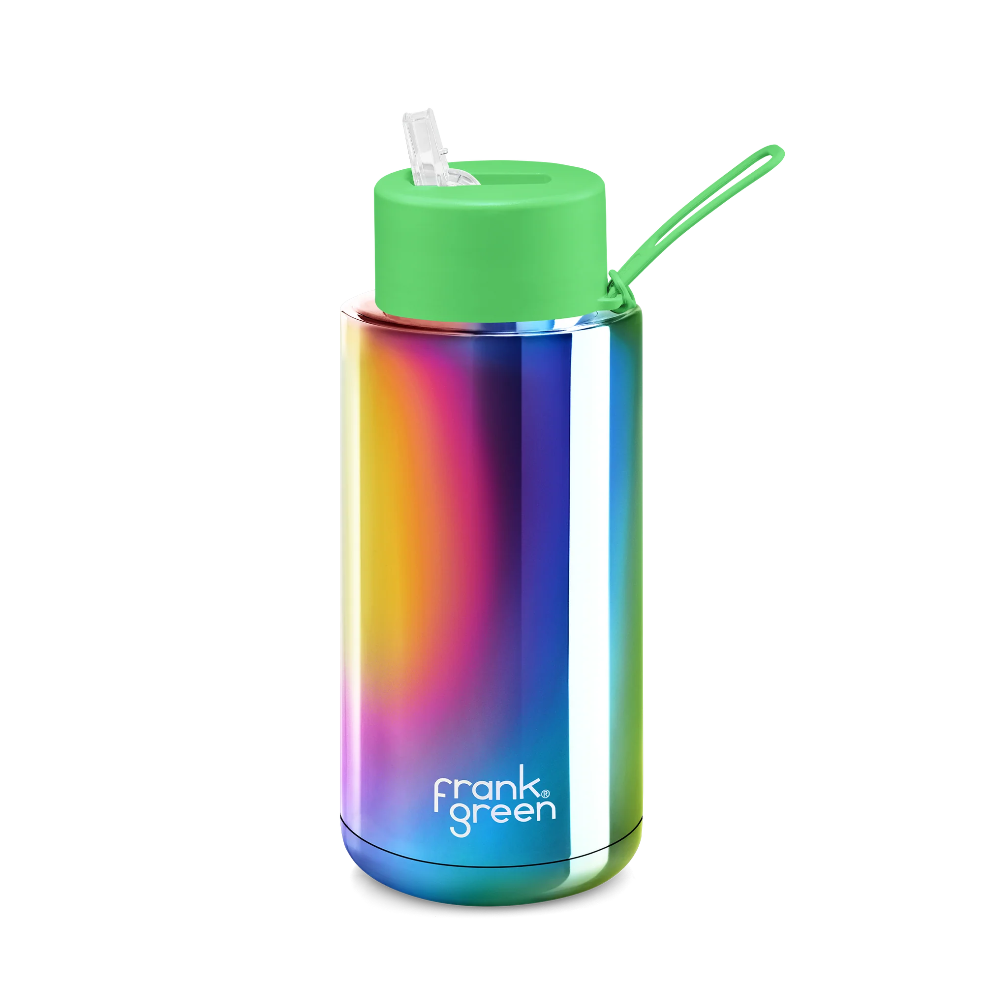 Frank Green Ceramic Reusable Bottle 1L / 34oz (Chrome Rainbow)