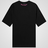 Palm Angels Oversize Classic Double Logo Print T-Shirt 'Black/Fuchsia'