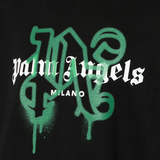 Palm Angels Milano Sprayed Monogram T-Shirt 'Black/Green'