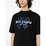 Palm Angels New York Sprayed Monogram T-Shirt 'Blue'