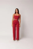 LEVATE SIGNATURE STRAIGHT LEG PANTS (TALL) - CHERRY RED