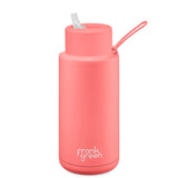 Frank Green Ceramic Reusable Bottle 1L / 34oz (Sweet Peach)