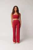 LEVATE SIGNATURE STRAIGHT LEG PANTS (REGULAR) - CHERRY RED