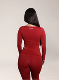 LEVATE ALLURE RIRI ASYMMETRICAL LONG SLEEVE - CHERRY RED