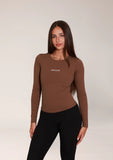 LEVATE STAPLE LONG SLEEVE - COFFEE