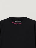 Palm Angels Oversize Classic Double Logo Print T-Shirt 'Black/Fuchsia'